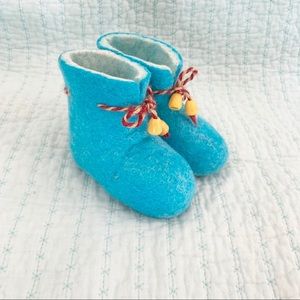 Felted 100% genuine wool baby booties
